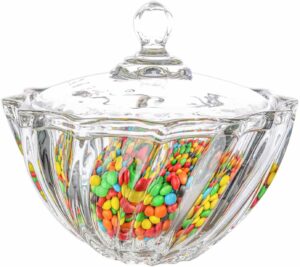 Comsaf large Crystal candy jar with lid