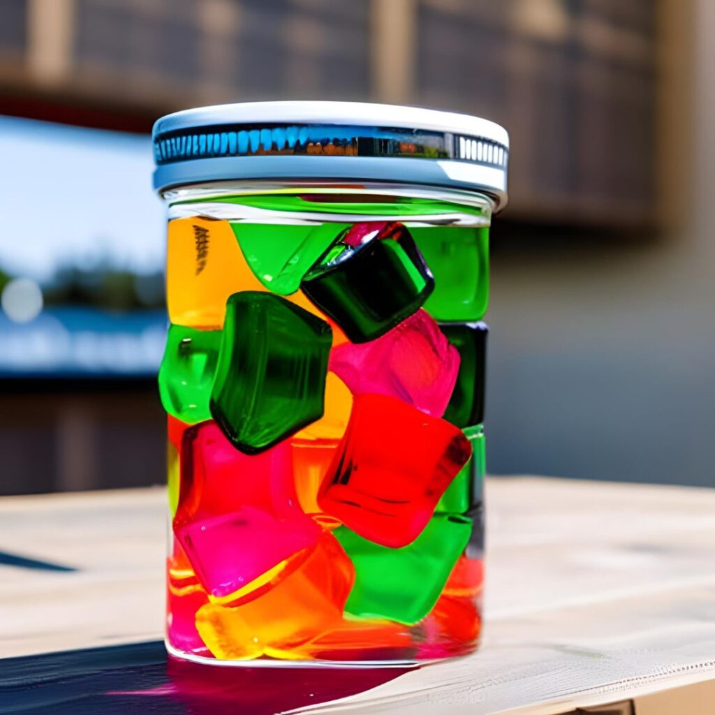 Store the vodka and gummy bears in the bottle/container